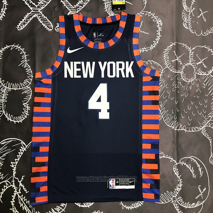 Camiseta New York Knicks Derrick Rose #4 Ciudad Edition 2019-20 Azul